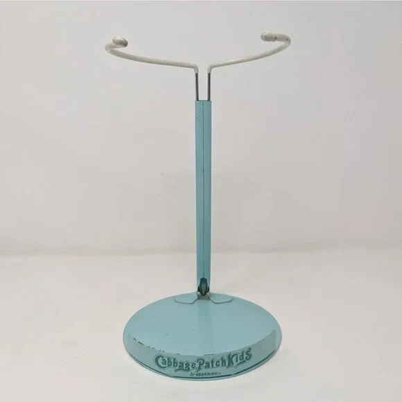 Vtg Cabbage Patch Kids Metal Doll Display Stand Green Adjustable Applause 10"x6"